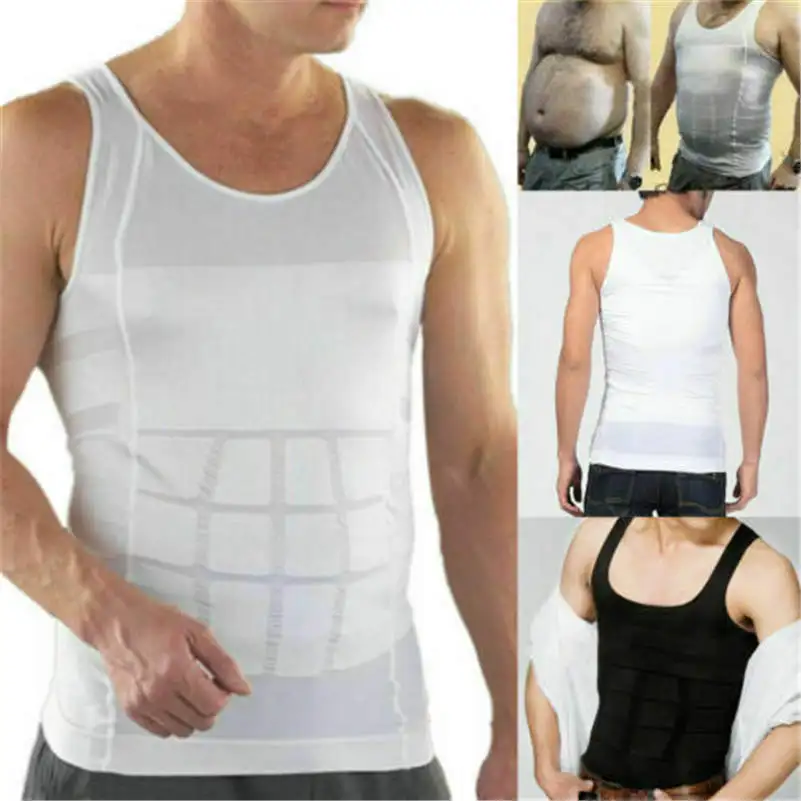 Ultra Lift Body Slimming Shaper Men's Body Shapewear Corset Vest Shirt Compression Abdomen Tummy Be