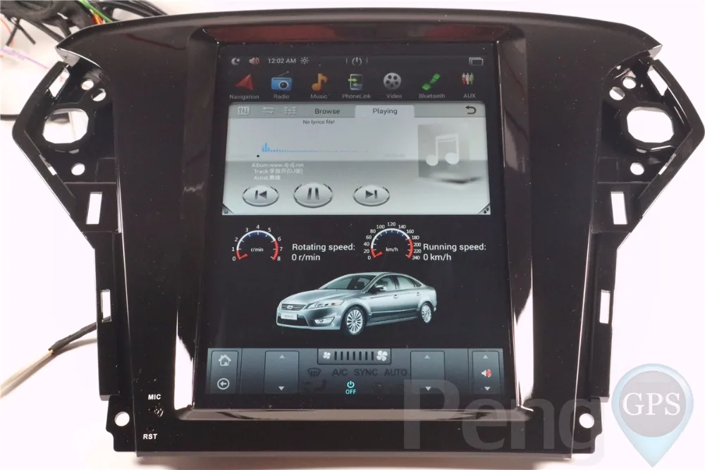 Top Tesla Style 10.4 Inch IPS Android Car Radio DVD Player GPS Navigation for Ford Mondeo/Fusion 2007-2012 Supports Seat Heating 5