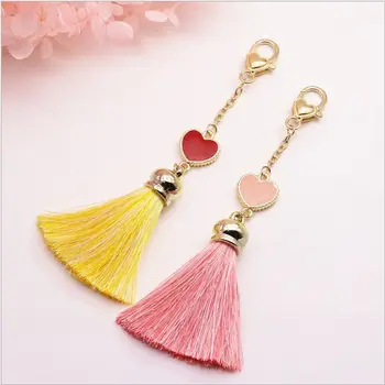 

Metal love heart tassel pendant Decoration ornaments Handbook Planner Loose-leaf notebook Travel Accessories