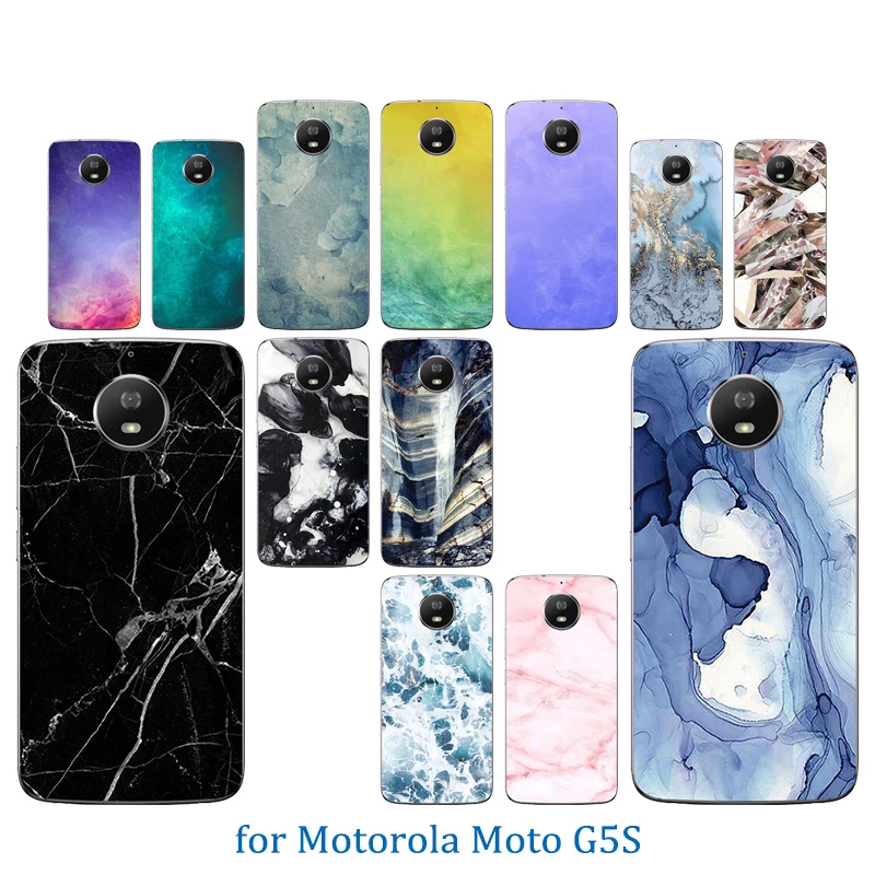 for Motorola Moto G5s Shell Color Stone Pattern Cover Matte Soft Silicone Phone Case XT1793 XT1794 XT1792 Coque |