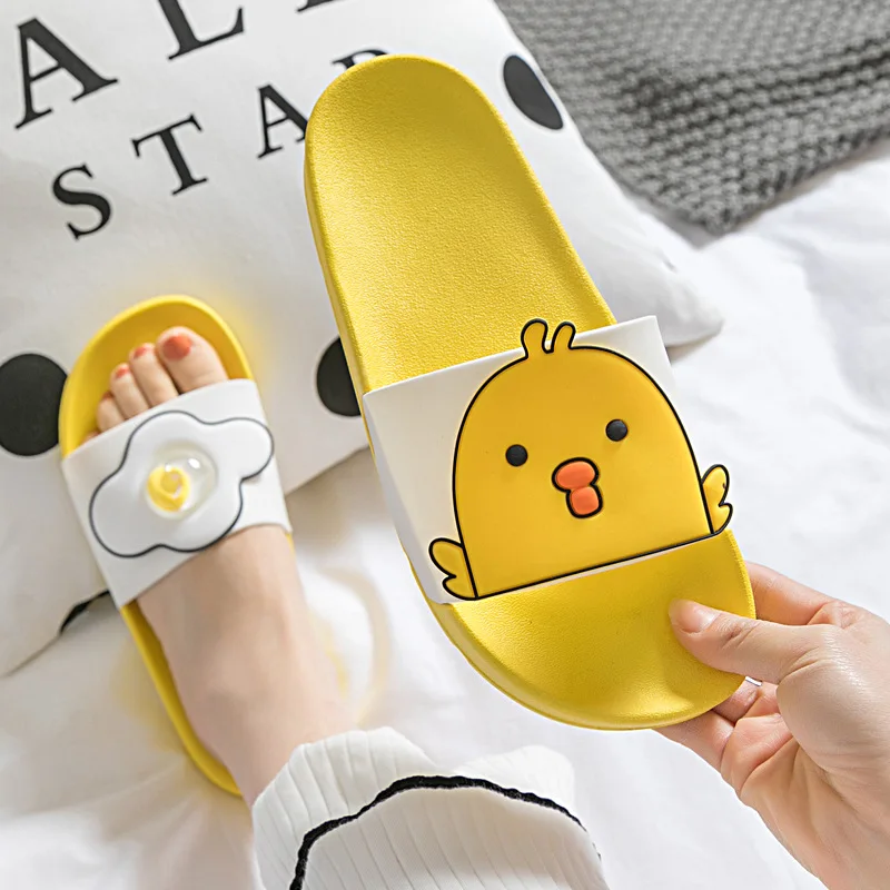

Fashion Personality Asymmetrical Wear Non-slip Home Bath Bathroom Parent-child Cartoon Cute Children's Sandals and Slippers