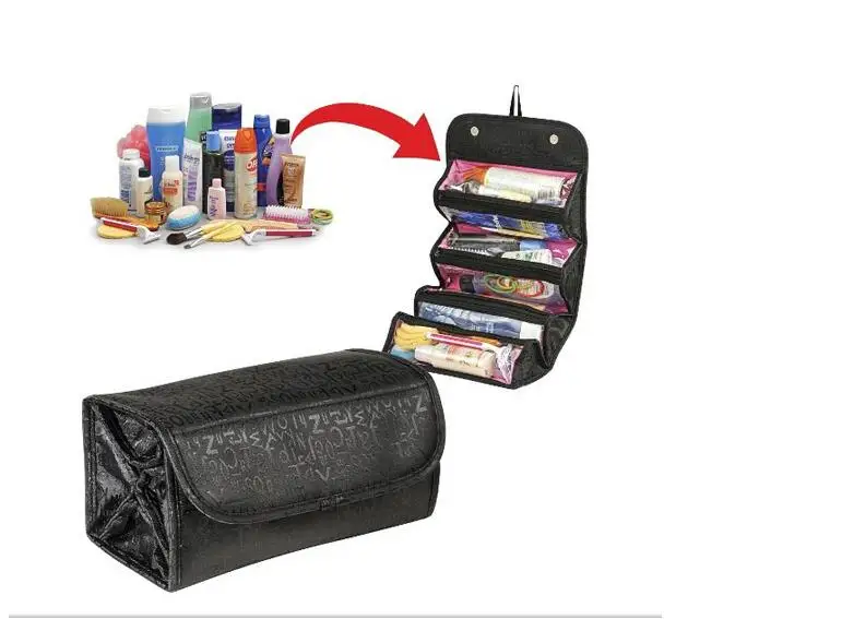 Roll Multifunctional Cosmetic Bag Women Waterproof Makeup Cases Travel Toiletry Stationary Organizers Storage Foldable | Дом и сад