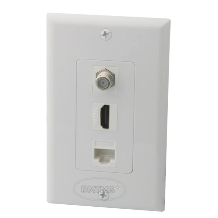 

1 Gang HDMI CAT6 RJ45 F head TV wall plate with female to female connector