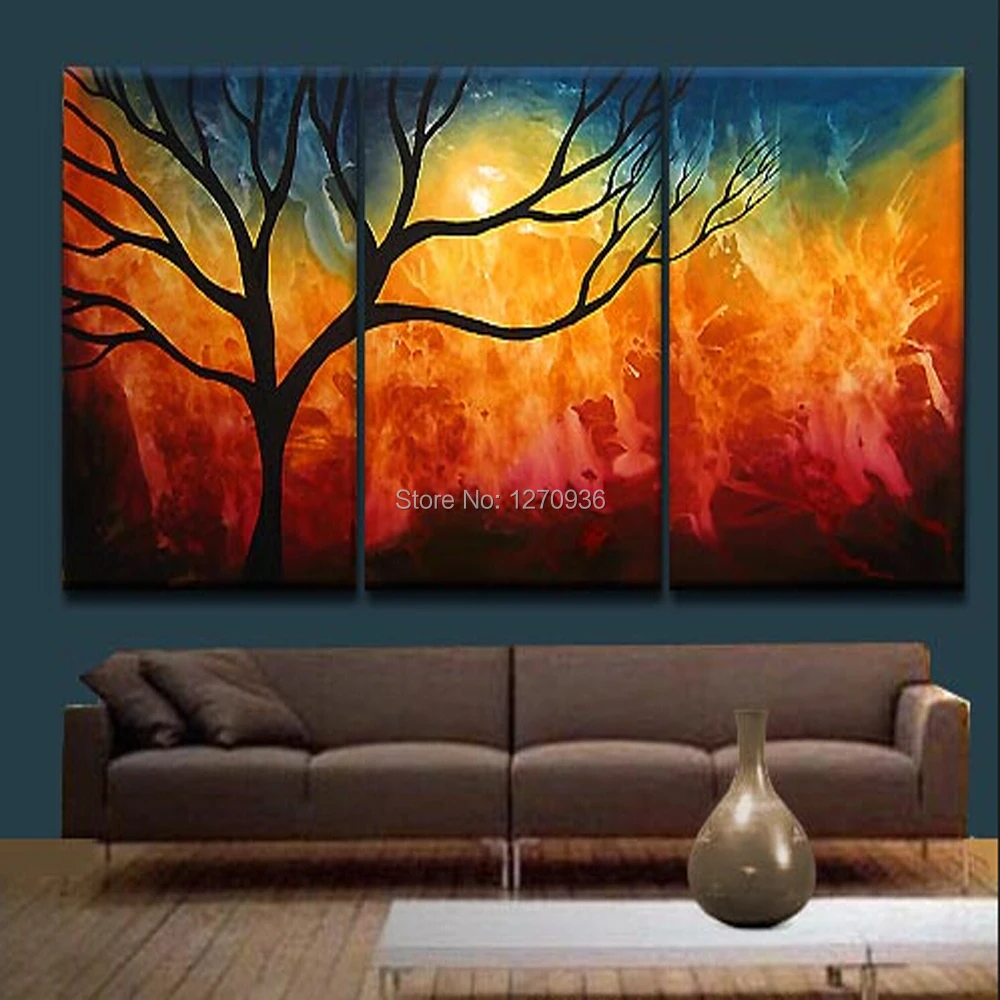 

Skilled Artist Hand-painted High Quality Abstract Landscape Tree Oil Painting on Canvas Beautiful Colorful Tree Oil Painting