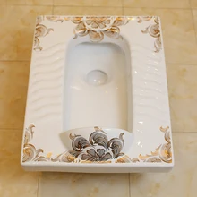 Художественный приседающий унитаз для общественных ванн приседающий туалетный табурет дезодорирующий керамический приседающий сидение для керамического туалета