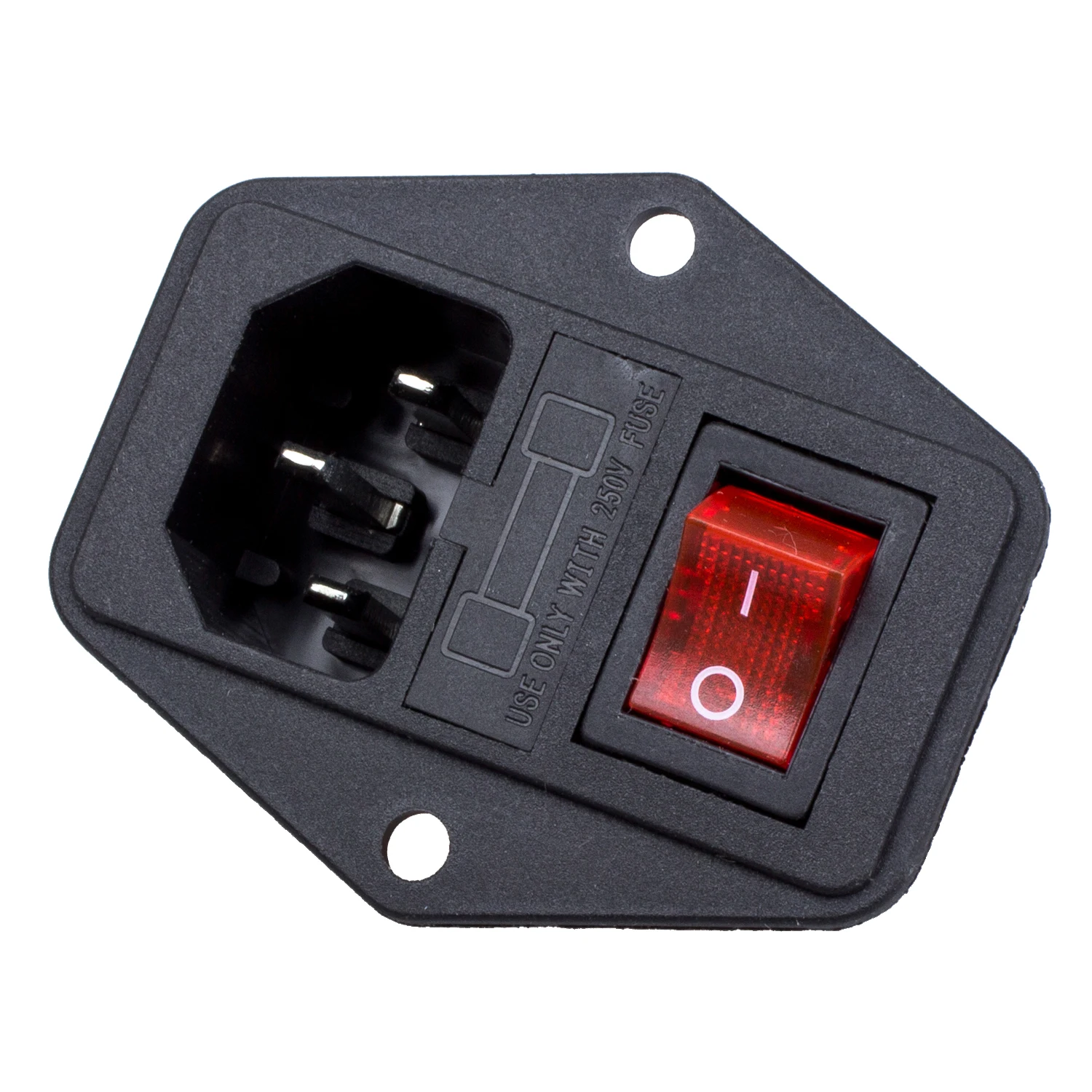 10A 250V Inlet Module Plug Fuse Switch Male Power Socket 3 Pin IEC320 C14 BE