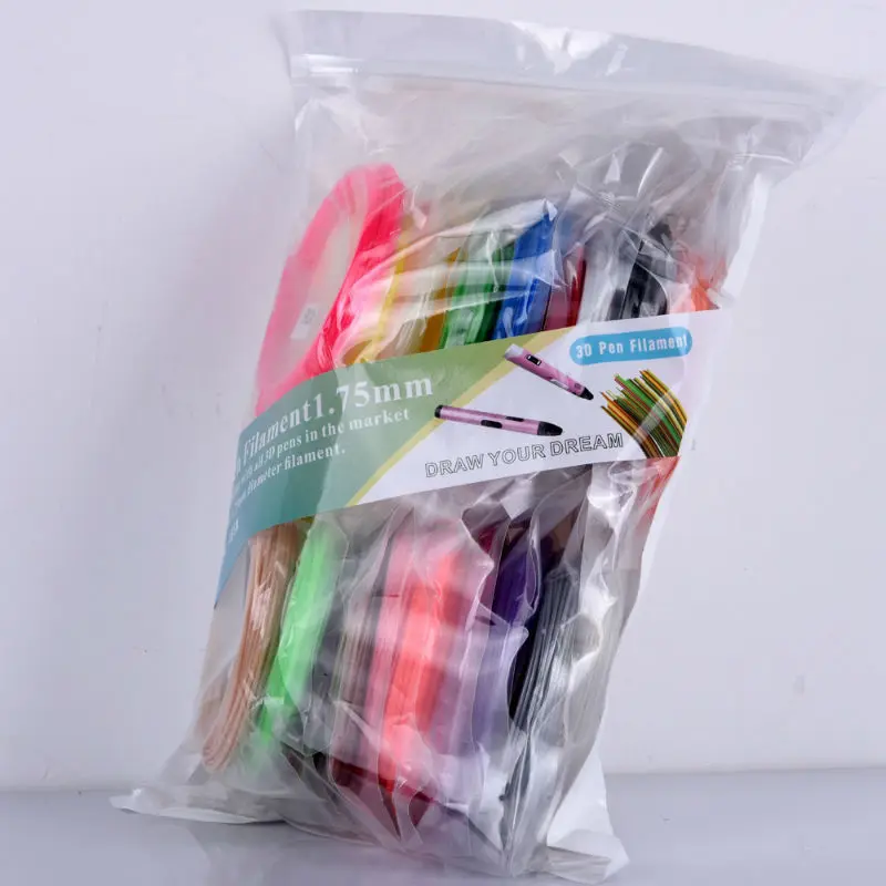 100meters 20 colors low temperature (5meters/color) 1.75 mm ABS print material 3D special filament for 3D pen printer supplie