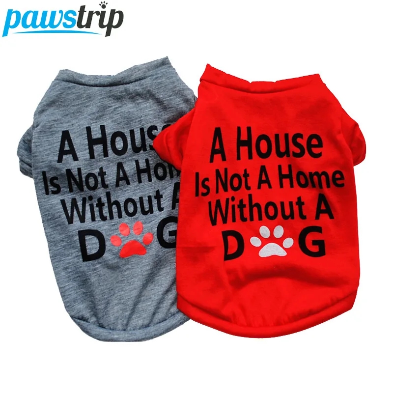 

pawstrip XS-L Small Dog Clothes Chihuahua Pomeranian Puppy Shirts Letter Print Dog Coat Soft Cotton Pet Clothes For Dog Cats