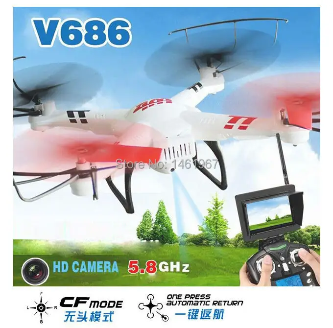 WLtoys V686 V686G(FPV версия) 4CH Дрон Квадрокоптер с HD камерой RTF 2,4 ГГц в режиме реального времени передача Безголовый режим