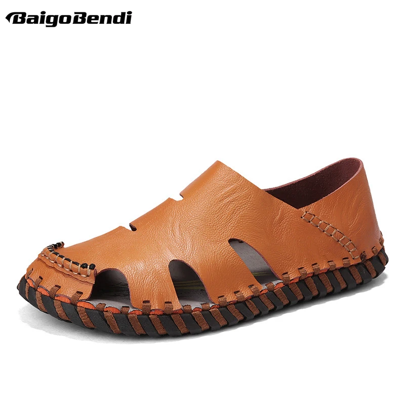 US Size Fishermen Close Toe Breathable Sandals Light Weight White Man Summer Slides Beach Shoes Casual