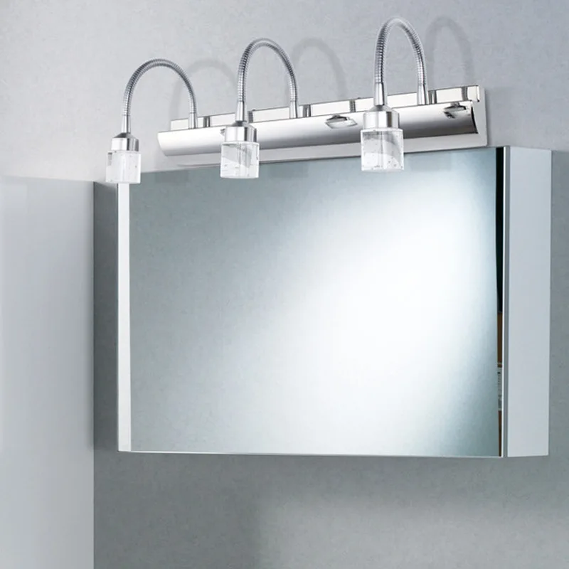 

Modern Stainless Steel Bathroom Led Vanity Lights Bed room Wall Lighting Sconce Surface Mount Rotatable Nordic Table Mirror Lamp