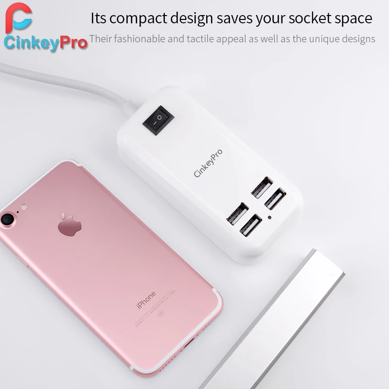 Cinkeypro ЕС Plug 4 порта несколько зарядное устройство USB 15 Вт 3A Smart адаптер мобильного телефона Tablet Зарядное устройство для IPhone IPad