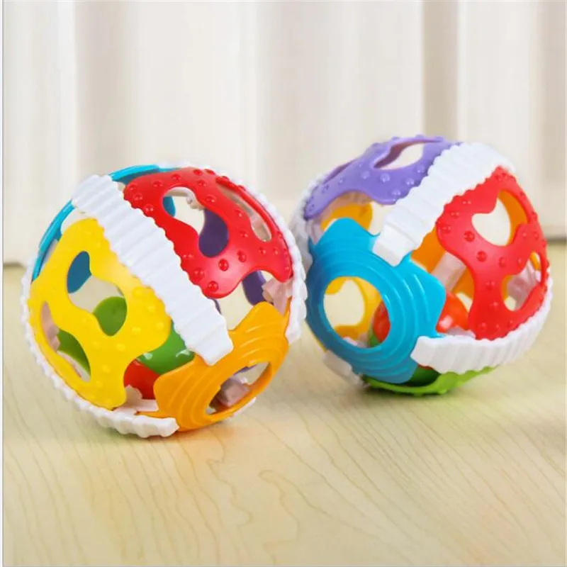 Красочные колокол детские игрушки 0-12 месяцев кольцо мяч Ранние развивающие игрушки для Для детей мягкий клей дрожания рук Ползания