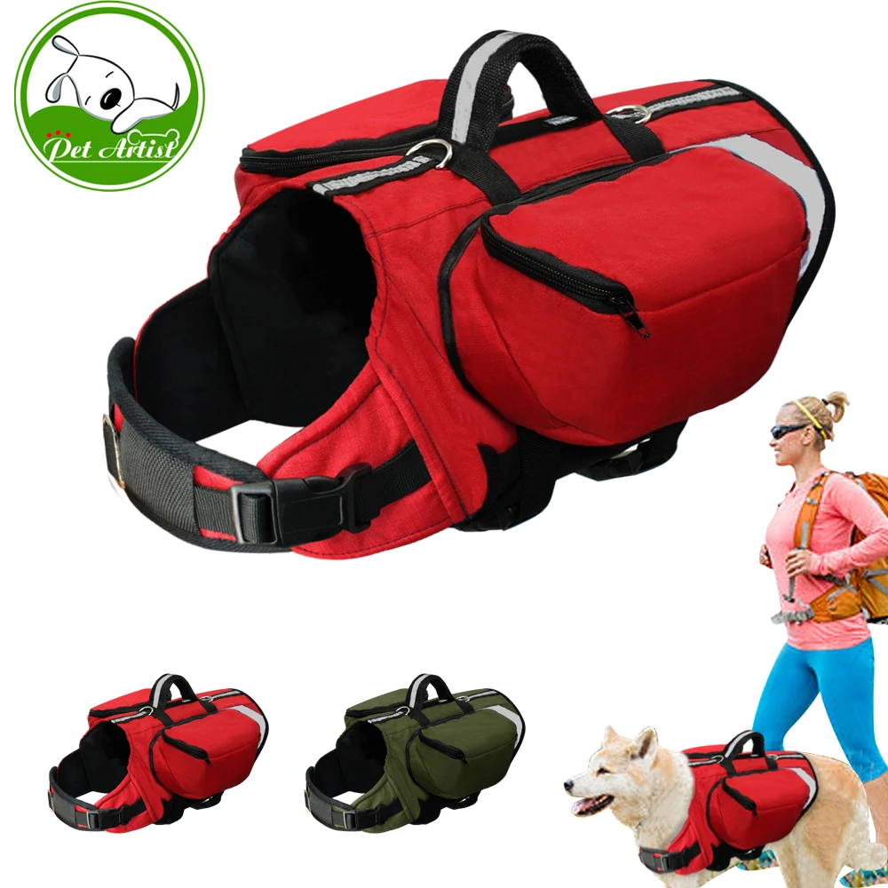 Dog BackPack Harness Pet K9 Hound Outdoor Vest Harnesses Travel Camping Hiking Backpack Saddle
