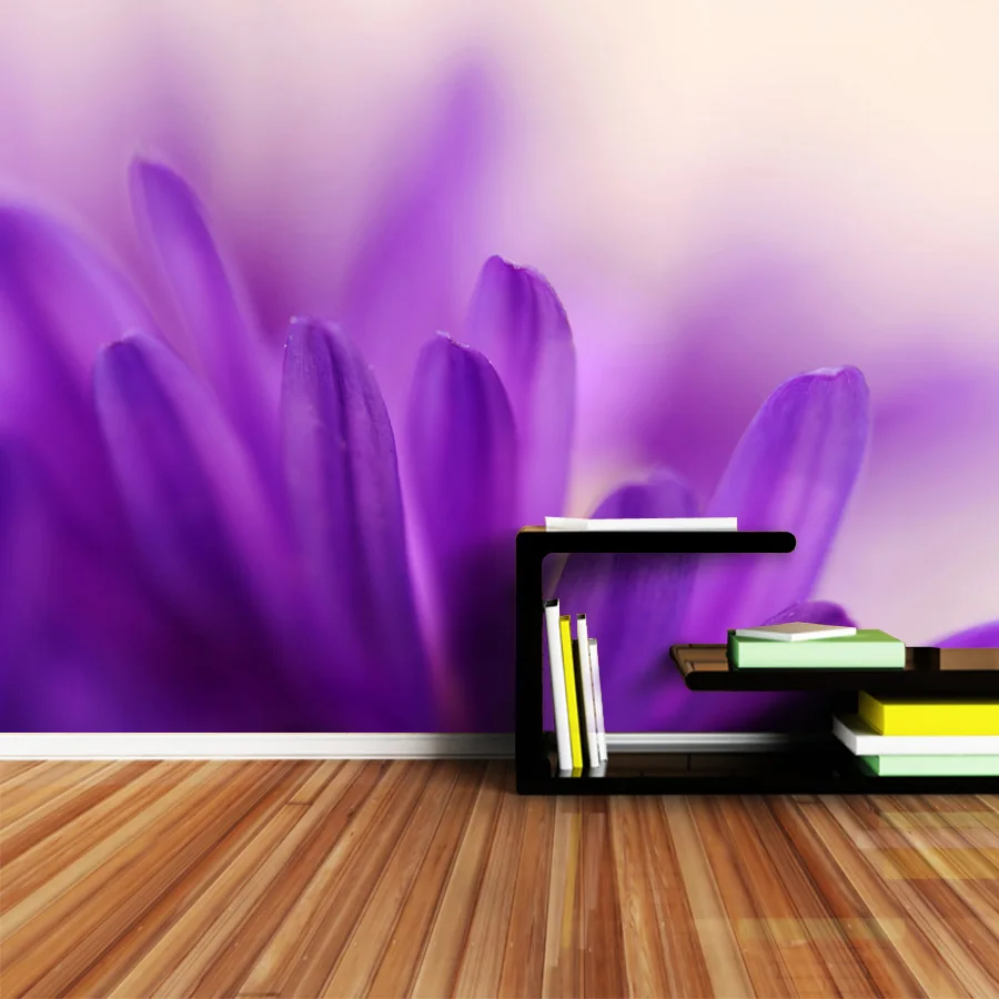 Shinehome Purple Petal Romantic Flower 3d Wallpaper Mural