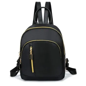 

Women Girls Black Mini Backpack Travel School Zipper Backpack