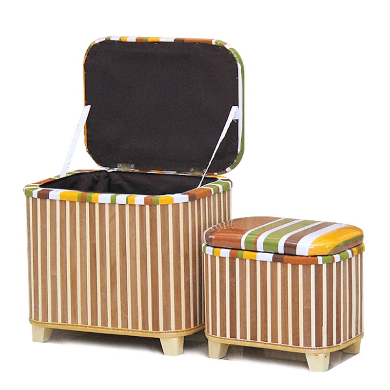 Handmade Storage Stool Ottoman Home Decoration Furniture Storage Toys Bamboo Chair Door Bench Kids Children Adult Chair