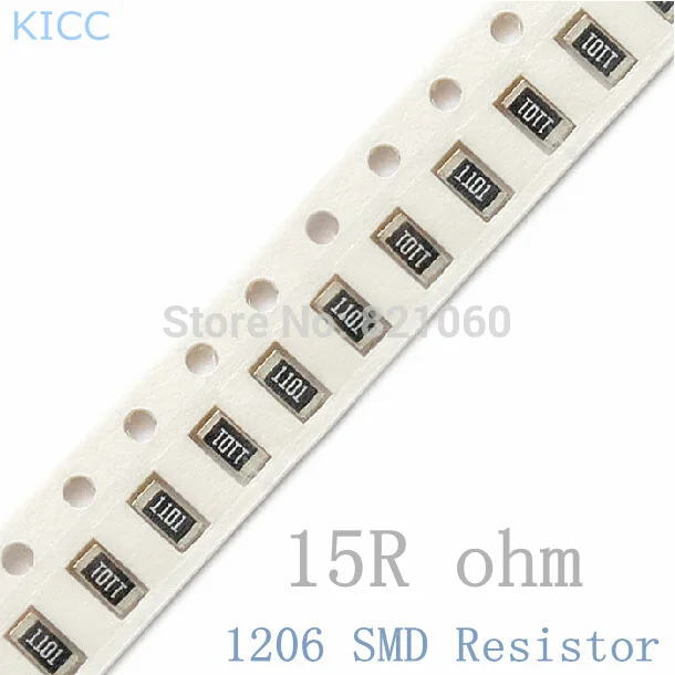 1206 15 ohm 5% 1/4W Resistor 3216 15R 150 Chip resistor (500Pcs/Lot ...