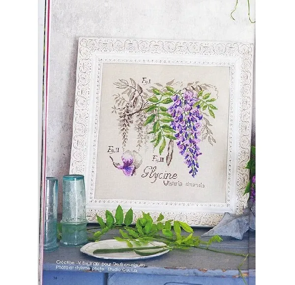 Embroidery Package Cross Stitch Kits Unopen Shadow Series Wisteria Flowers