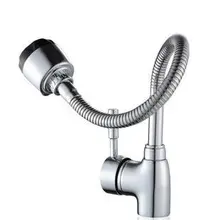 Латунь утолщаются хром Ванная комната Кухня Раковина кран. Пружинные смесители. 2 функции воды на выходе смесителя 1 шт./лот