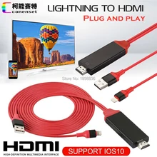 AirPlay 8 pin Lightning to HDMI HDTV AV Cable Adapter for iOS 10 11 iPhone X 5 SE 6S 7 8 Plus iPad Air 2 Pro mini iPod