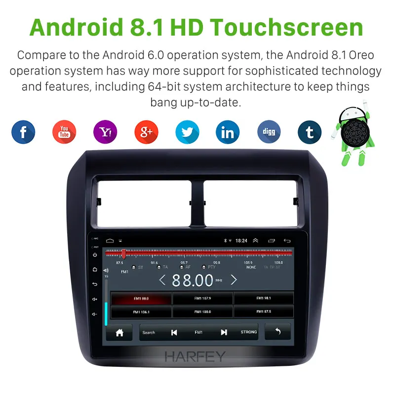 Harfey для Toyota AGYA/WIGO 2013 2014 2019 Android 9. 0 9 &quotосновное устройство GPS стерео с AUX WIFI