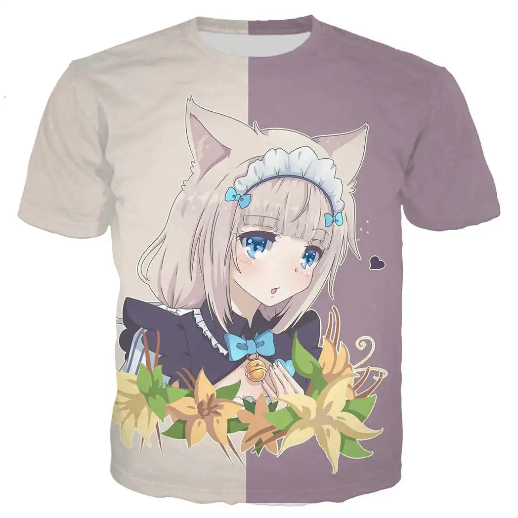 Новая крутая футболка для мужчин/женщин Nekopara Chocola Vanilla с 3D принтом футболки