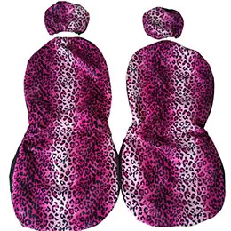 Carnong чехол для автомобильного сиденья Универсальный Зимний милый женский леопардовый аксессуар для интерьера передний полный набор чехлов для защиты сиденья - Название цвета: two front