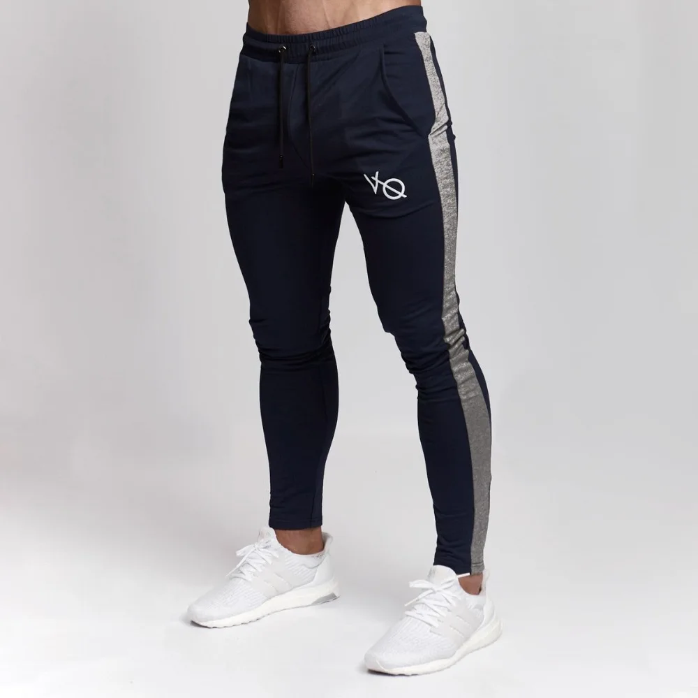 

Running Pants Men Fitness Leggings Gym Jogging Sports Long Trousers Solid Polyester Length Training
