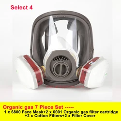 7 in 1 Gas Mask Acid Organic 6800 Full Face Mask Respirator Paint Chemical Pesticide Laboratory Dust Mask Matched with Filters 7 in 1 Gas Mask Acid Organic 6800 Full Face Mask Respirator Paint Chemical Pesticide Laboratory Dust Mask Matched with Filters