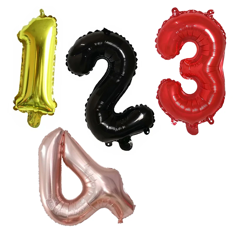 

16 inch Number Balloon House Decoration Wedding Birthday Event Party Large Digit Helium Balloons gold black pink red