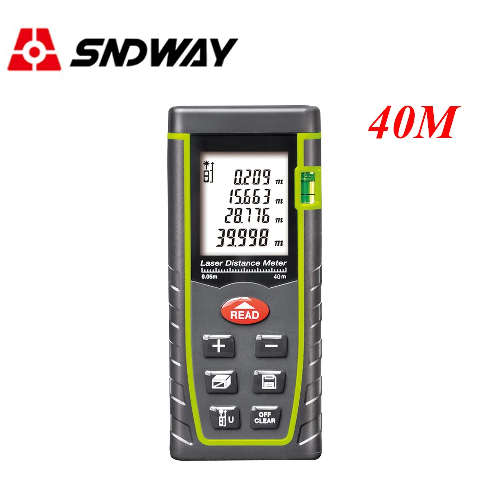 SNDWAY SW-T40 Laser Distance meter 40M Laser Rangefinder trena laser Bubble level range finder Building measure tape tester Tool