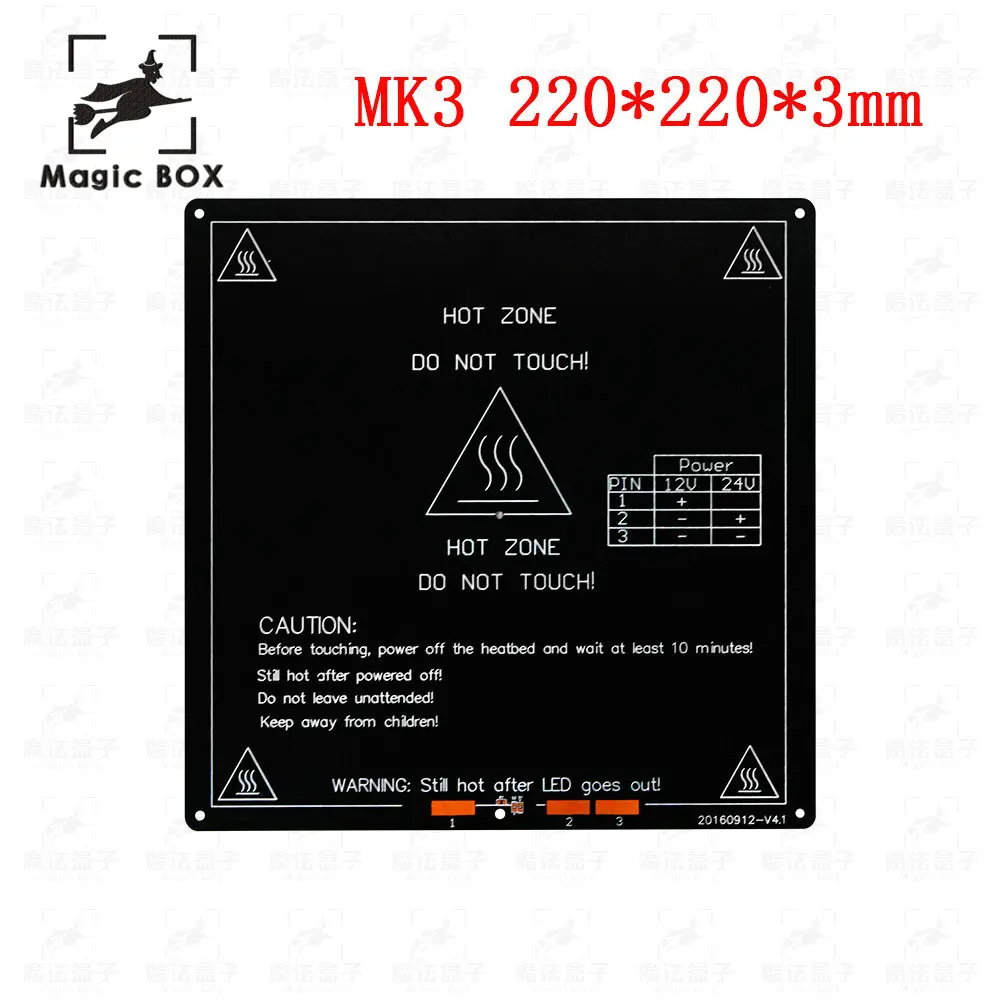 

MK3 Mk2 Heated Bed 12V 24V Parts For Reprap Mendel Hot HotBed 3D Printers Part 220*220mm Aluminium Plate 3mm
