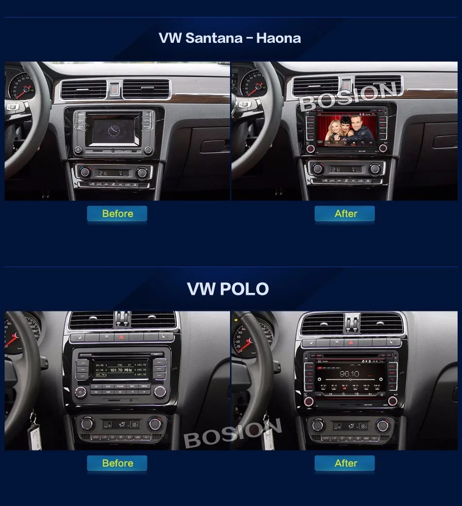 Cheap Bosion PX6 2din car gps Android 9.0 car dvd player For Volkswagen Skoda POLO GOLF 5 6 PASSAT CC TIGUAN TOURAN Fabia Caddy 4G 64G 22
