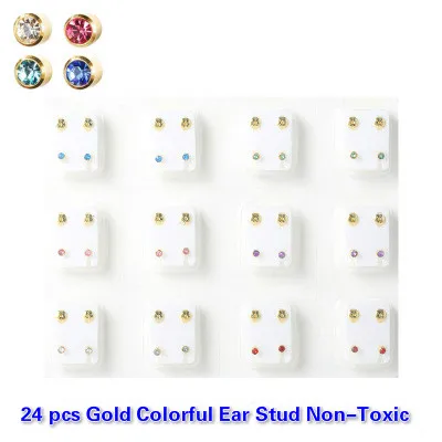 Ear Piercing Gun Set Safety Ear Nose Navel Body Piercing Gun Kit Set Professional Ear Piercing Tool with Ear Studs - Окраска металла: Colorful Ear Stud