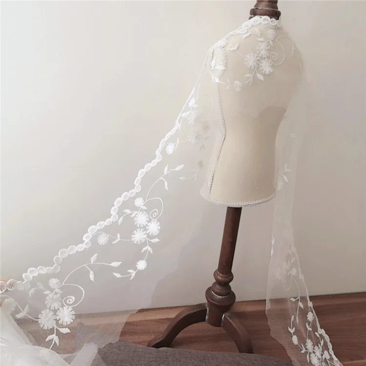 12 см Широкий Роскошный белый вуаль кружева вышивка ткань Гипюр Аппликация отделка лентой Свадебное женское платье шторы DIY Швейные принадлежности