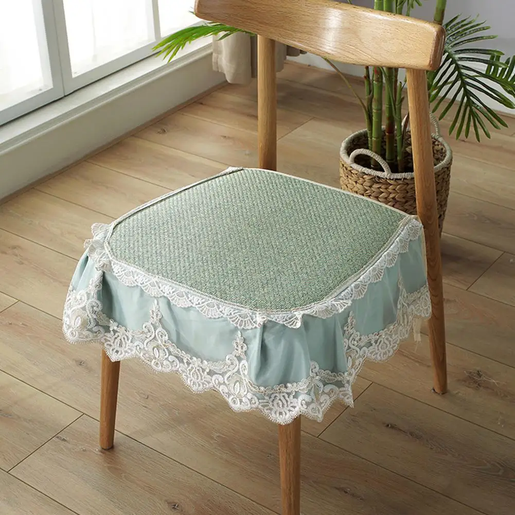 Летний ротанговый коврик с кружевным охлаждающим стулом Подушка для украшения