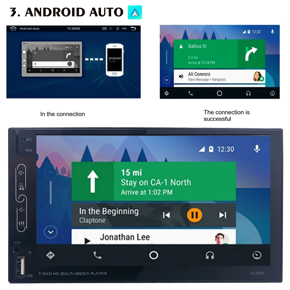 " 2 DIN автомагнитола Bluetooth стерео MP5 плеер USB Carplay и Android авто сенсорный экран AUX+ камера