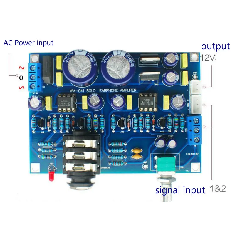 12V Noiseless SOLO Amplifier Board for DIY Can Drive DT990 HD650