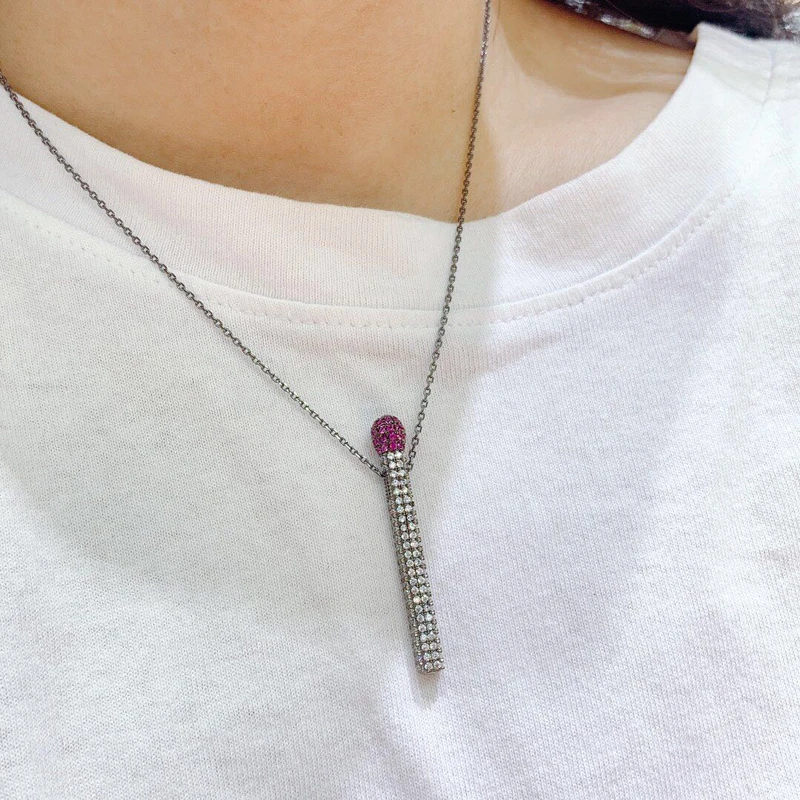Be 8 Блестящий AAA CZ камень кулон спички дизайн длинное ожерелье для женщин вечерние аксессуары модные ювелирные изделия Pendentifs N081