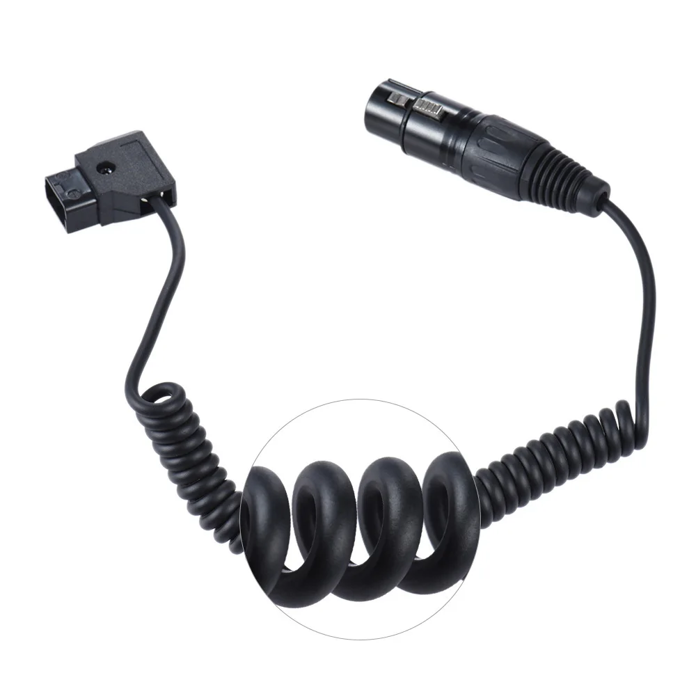 

Andoer D-Tap Male to XLR 4-Pin Female Adapter Power Supply Cable Cord for V-mount Battery Plate Camcorder Monitor