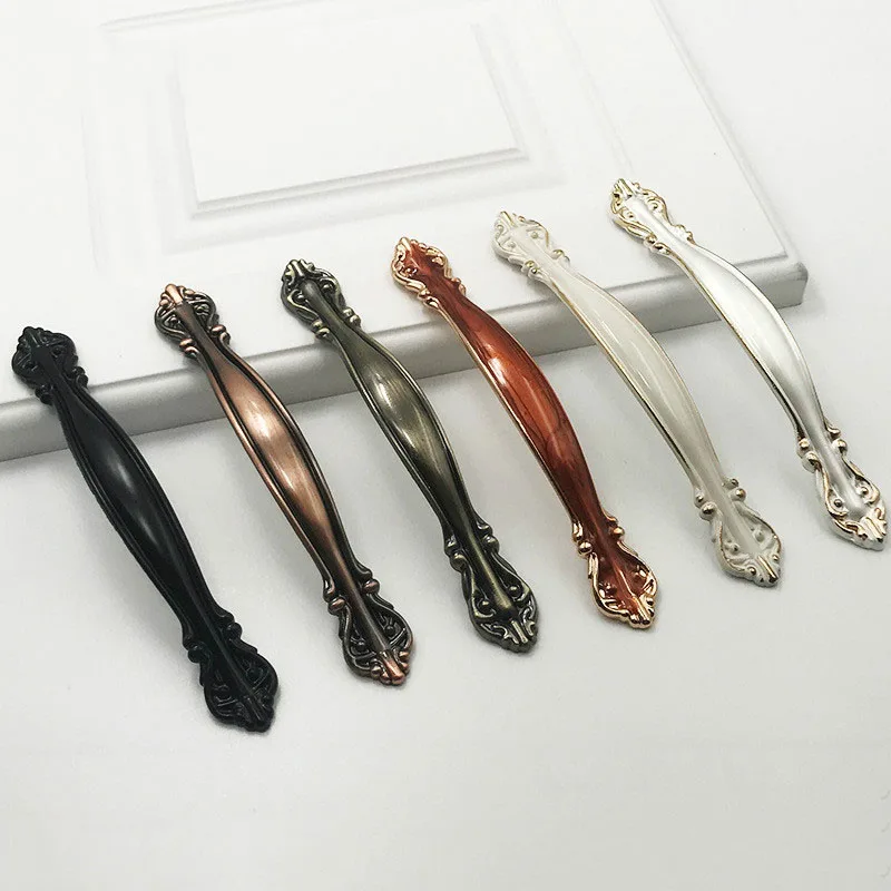 

Zinc Alloy Black Cabinet Handles American style Kitchen Cupboard Door Pulls Wadrobe Door Pulls Drawer Knobs Handle Hardware