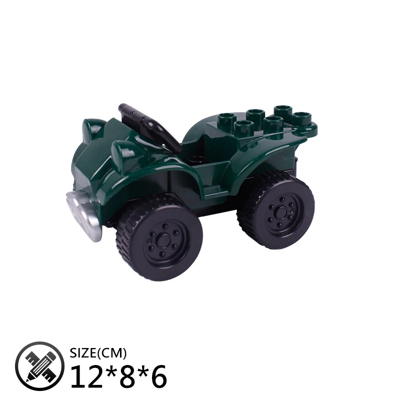 Car Set Big Building Blocks jeep Pickup Bus aircraft accessory DIY kid Gift Toys for children Compatible Duplo Vehicle Bricks
