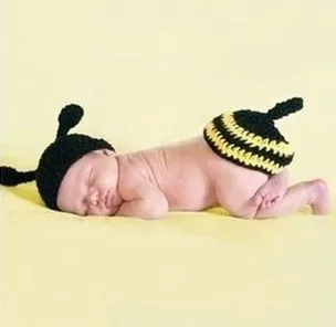 Bebe новорожденный реквизит для фотосессии Lionet/Chick/Tiger Вязаная Мягкая шапка и штаны Набор аксессуары для детской одежды милые животные 0-4 месяца - Цвет: Золотой