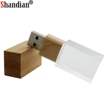 SHANDIAN Кристалл деревянный usb флеш-накопитель U диск карта памяти Флешка 4 ГБ 8 ГБ 16 ГБ 32 ГБ 64 ГБ свадебный подарок флешка