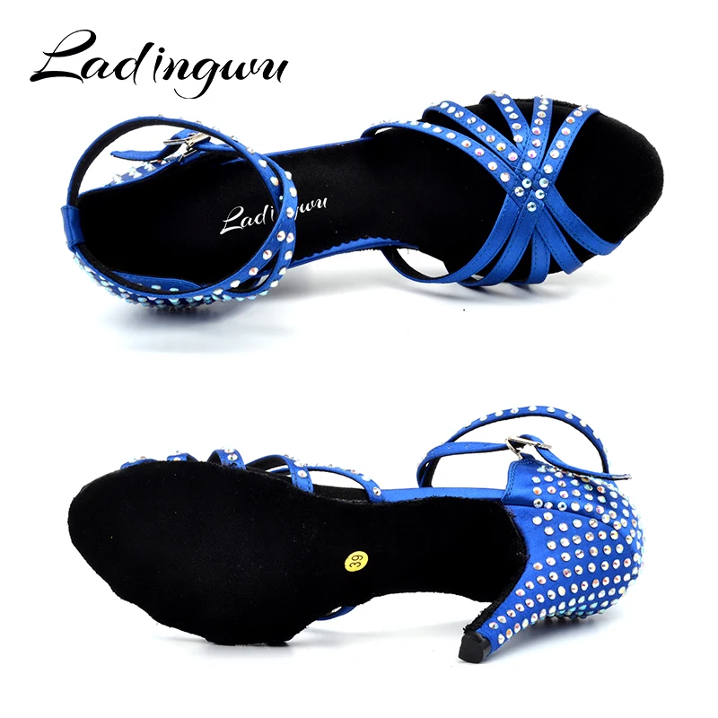 Ladingwu Стразы Обувь для танцев для Для женщин Dansschoenen Dames латинская мягкая подошва Танго Танцы, женские туфли на каблуках, женская обувь, для Для женщин Высота каблука 10 см