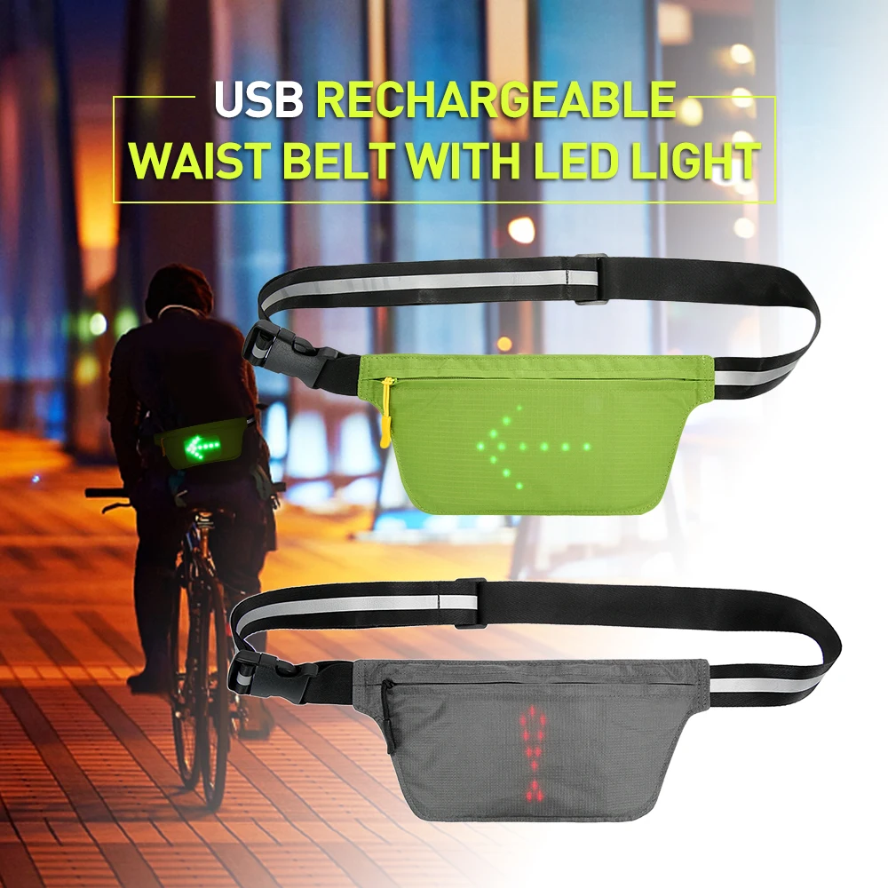 USB Rechargeable Running Waist Bag Reflective Waist Belt Fanny Pack