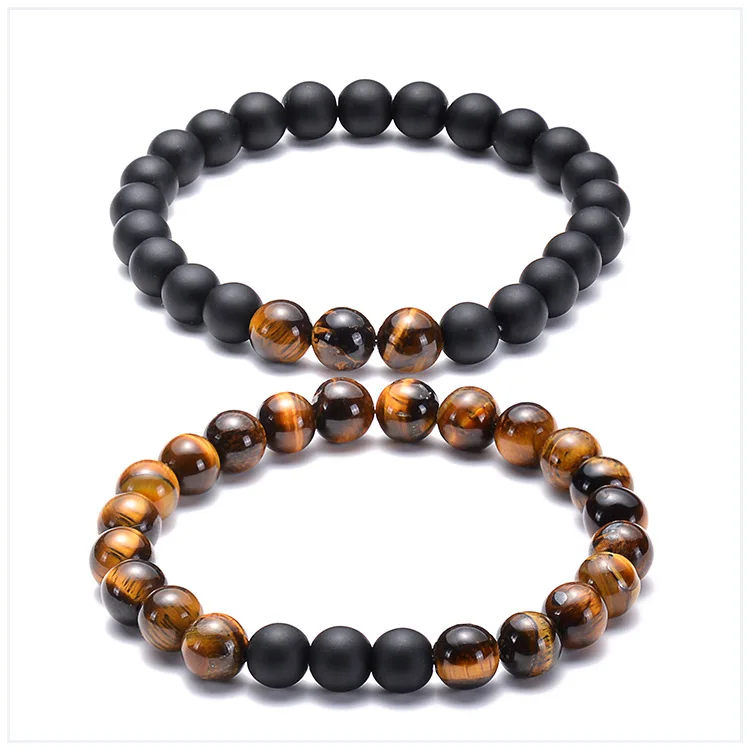 

2pcs/sets Couple Bracelet Stone Bead Bracelets For Women Jewelry Men gifts Pulseira Masculina Bileklik Pulseras Bijoux