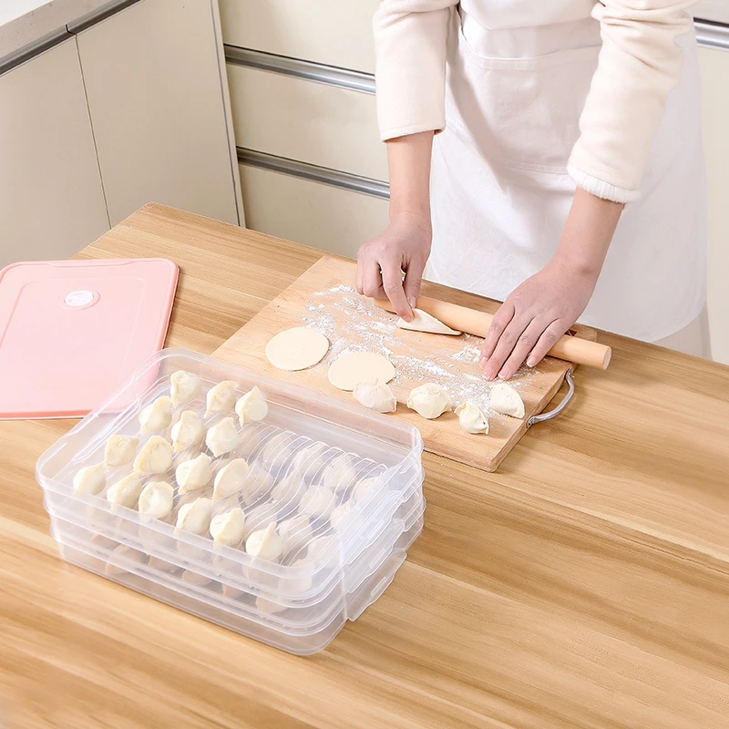 

Refrigerator Dumplings Fish Storage Box Plastic Freezer Fridges Space Saver Food Container Organizer Kitchen Storage Boxes