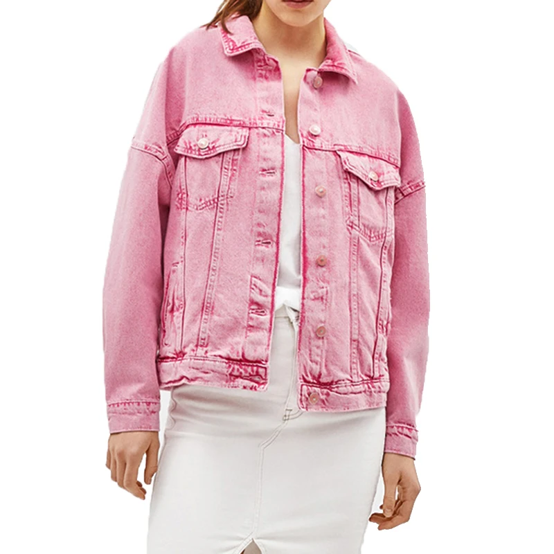 

Long Sleeve Denim Jacket Women Plus Size Coat Handmade Sequin Pocket Jeans Jackets Female Casual Basics Coat Streetwear Women
